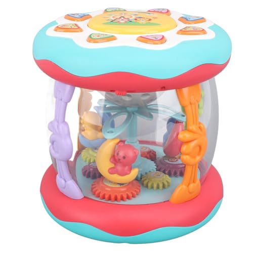 Depisuta Babyspielzeug 6 bis 12 Monate, Musikalischer Projektor Rotierendes Licht Spielzeug Multifunktionales Puzzle-Spielzeug für die Früherziehung Handtrommel-Spielzeug für Säuglinge von Depisuta