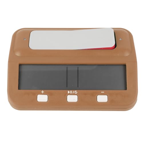 Depisuta Digitaler Schachtimer, Professionelle Schachuhr mit Belohnungsverzögerung, Zeitalarm, Speicherfunktion, Countdown-Up für Brettspielwettbewerbe, Klare Warnungen und LCD-Anzeige (Bräunen) von Depisuta