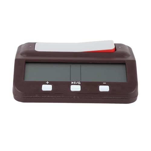 Depisuta Digitaler Schachtimer, Professionelle Schachuhr mit Belohnungsverzögerung, Zeitalarm, Speicherfunktion, Countdown-Up für Brettspielwettbewerbe, Klare Warnungen und LCD-Anzeige (Wine RED) von Depisuta