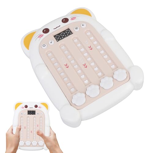 Depisuta Rhythm Game Machine, 3 -Geschwindigkeits -Verstellbares Push Pop Game Handheld Puzzle Game Machine, Fidget Game Toy für Kinder, Handheld -Spiel für Kinderpädagogische Spielzeuge (White) von Depisuta