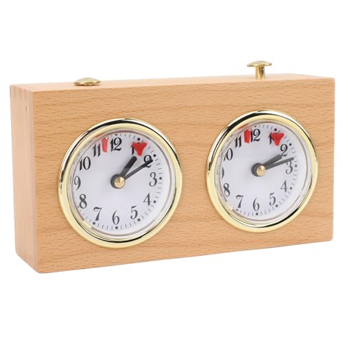 Holz-Vintage-Schach-Timer, Mechanische Retro-Schachuhr mit Analogem Aufziehmechanismus und Großen, Leicht Ablesbaren Zifferblättern, Keine Batterie Erforderlich, Brettspiel-Timer Holz-Vintage-Schach-Timer, Mechanische Retro-Schachuhr mit Analogem Aufziehmechanismus und Großen, Leicht Ablesbaren Zifferblättern, Keine Batterie Erforderlich, Brettspiel-Timer von Depisuta