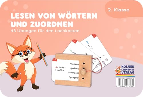 Der Lochkasten Lesen von Wörtern und Zuordnen: Kartensatz von Der Lochkasten
