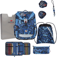 DERDIEDAS D845100119600 Schulrucksack-Set 5-teilig Dark Dragon ErgoFlex Light Set von DerDieDas