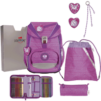 DERDIEDAS D845100120000 Schulrucksack-Set 5-teilig Purple Unicorn ErgoFlex Light Set von DerDieDas