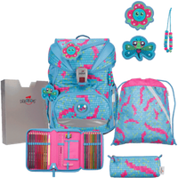 DERDIEDAS D8503181 Schulrucksack-Set 5-teilig Happy Pixel ErgoFlex Superlight von DerDieDas