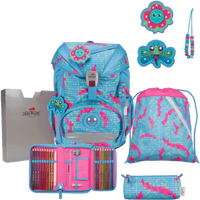 DERDIEDAS D8505181 Schulrucksack-Set 5-teilig Happy Pixel ErgoFlex Light von DerDieDas