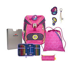 DerDieDas ErgoFlex Exklusiv Superflash Pink Mermaid Schulrucks. Set von DerDieDas