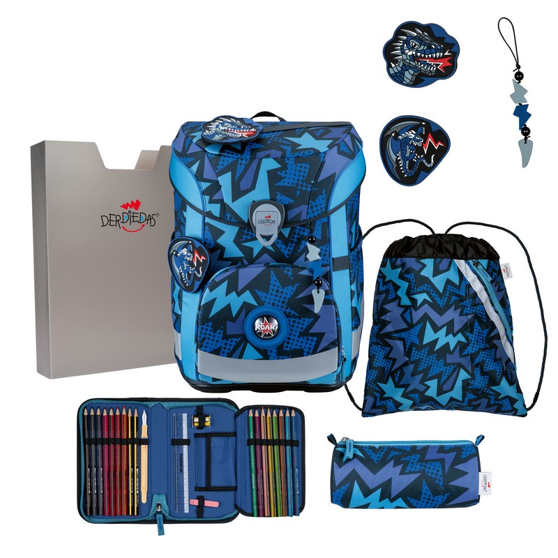 DerDieDas Schulranzen Set ErgoFlex Easy Dark Dragon 5-tlg. von DerDieDas