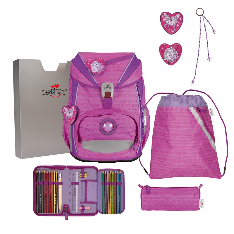 DerDieDas Schulranzen Set ErgoFlex Light Purple Unicorn 5-tlg. von DerDieDas