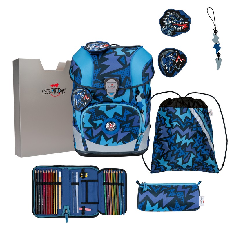 DerDieDas Schulranzen Set ErgoFlex Tiny Dark Dragon 5-tlg. von DerDieDas