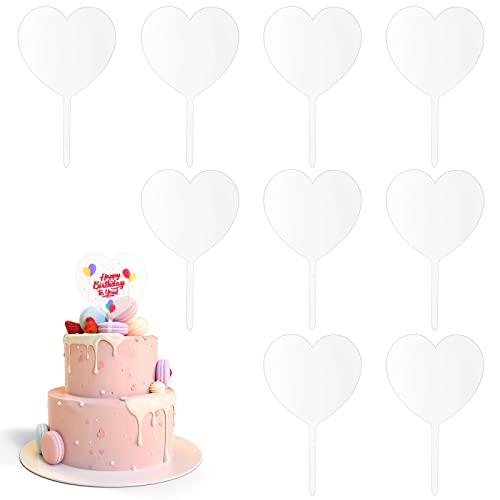 10 Stück Acryl Kuchen Topper, Acryl Torten Topper, Acryl Cake Topper, Acryl Kuchenaufsätze, Transparent, Herzform, DIY Cake Topper für Hochzeit, Jubiläum, Geburtstagsfeier, Babyparty 10 Stück Acryl Kuchen Topper, Acryl Torten Topper, Acryl Cake Topper, Acryl Kuchenaufsätze, Transparent, Herzform, DIY Cake Topper für Hochzeit, Jubiläum, Geburtstagsfeier, Babyparty von Dereine