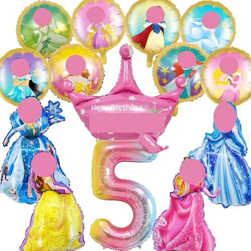 15 PCS Folienballon Geburtstag, Luftballons Geburtstag 5, Foil Balloons, Geburtstag Deko, Folienballon 5 Jahre Mädchen für Geburtstage, Partys (5th) von Dereine