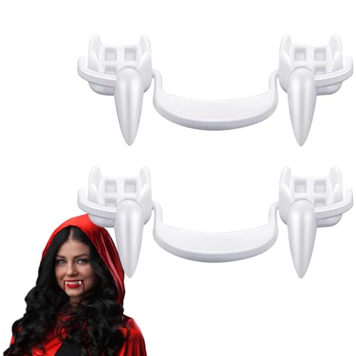 2 Paar Einziehbare Realistisch Vampir Zähne, Nicht am Zahnfleisch kratzen,Wiederverwendbare Horror Vampire Teeth,Halloween Horror Deko Party Requisiten für Kinder oder Erwachsene 2 Paar Einziehbare Realistisch Vampir Zähne, Nicht am Zahnfleisch kratzen,Wiederverwendbare Horror Vampire Teeth,Halloween Horror Deko Party Requisiten für Kinder oder Erwachsene von Dereine