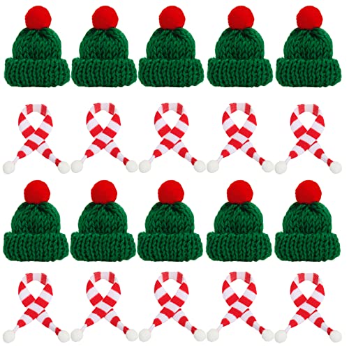 20 Stück Mini Weihnachtsmütze, Kleine Weihnachtsmütze und Schal Set, Mini-Strickmütze des Weihnachten, Nikolausmütze Klein für Weihnachten Weinflasche Abdeckung, Puppenhaus, Weihnachtsfeiern 20 Stück Mini Weihnachtsmütze, Kleine Weihnachtsmütze und Schal Set, Mini-Strickmütze des Weihnachten, Nikolausmütze Klein für Weihnachten Weinflasche Abdeckung, Puppenhaus, Weihnachtsfeiern von Dereine