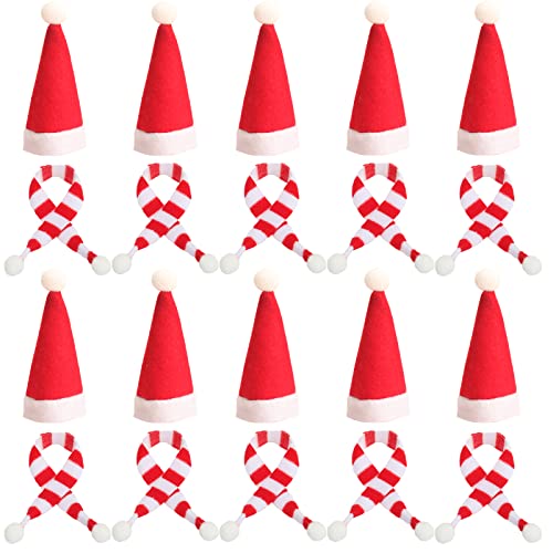 Dereine 20 Stück Mini Weihnachtsmütze, Kleine Weihnachtsmütze und Schal Set, Nikolausmütze Klein für Weihnachten Weinflasche Abdeckung, Puppenhaus, Weihnachtsfeiern Dereine 20 Stück Mini Weihnachtsmütze, Kleine Weihnachtsmütze und Schal Set, Nikolausmütze Klein für Weihnachten Weinflasche Abdeckung, Puppenhaus, Weihnachtsfeiern von Dereine