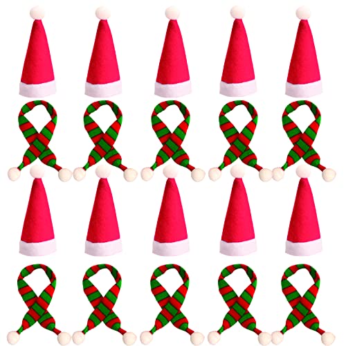 Dereine 20 Stück Mini Weihnachtsmütze, Kleine Weihnachtsmütze und Schal Set, Nikolausmütze Klein für Weihnachten Weinflasche Abdeckung, Puppenhaus, Weihnachtsfeiern Dereine 20 Stück Mini Weihnachtsmütze, Kleine Weihnachtsmütze und Schal Set, Nikolausmütze Klein für Weihnachten Weinflasche Abdeckung, Puppenhaus, Weihnachtsfeiern von Dereine