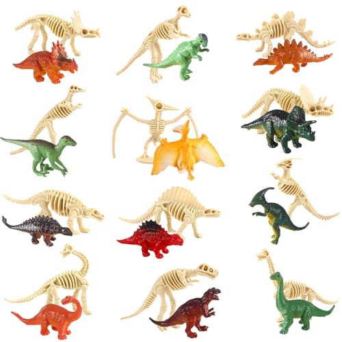 Dereine Dinosaurier Spielzeug Set - 24 Stück Mini Figuren, Skelett, Party Spielzeug für Jungen und Mädchen Dereine Dinosaurier Spielzeug Set - 24 Stück Mini Figuren, Skelett, Party Spielzeug für Jungen und Mädchen von Dereine