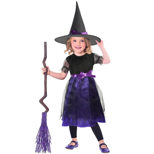 Dereine Hexenkostüm Mädchen, Halloween Kostüm Kinder, Hexen Kostüme mit Hut, Hexen Kostüme für Kinder, für Halloween, Karneval, Cosplay Party (130, B) von Dereine