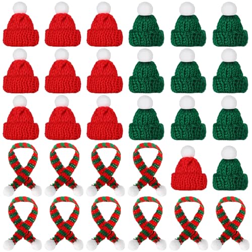 Dereine Mini Weihnachtsmütze, Nikolausmütze Klein, 30 Stück Mini Weihnachtsmütze und Schal Set, Mini-Strickmütze des Weihnachten für Weihnachten Weinflasche Abdeckung, Puppenhaus, Weihnachtsfeiern Dereine Mini Weihnachtsmütze, Nikolausmütze Klein, 30 Stück Mini Weihnachtsmütze und Schal Set, Mini-Strickmütze des Weihnachten für Weihnachten Weinflasche Abdeckung, Puppenhaus, Weihnachtsfeiern von Dereine