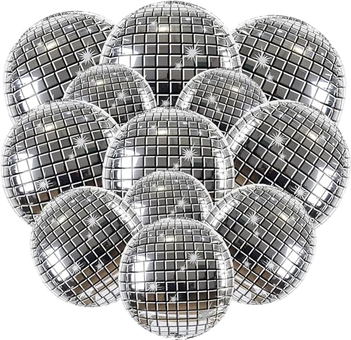 Disco Folienballons, 12 Stück Mehrfarbige Disco Folienballons, Spiegel Disco Luftballons, Deko Disco Party Ballons, Disco Party Dekorationen, 70er 80er Jahre Retro Party Deko Disco Folienballons, 12 Stück Mehrfarbige Disco Folienballons, Spiegel Disco Luftballons, Deko Disco Party Ballons, Disco Party Dekorationen, 70er 80er Jahre Retro Party Deko von Dereine
