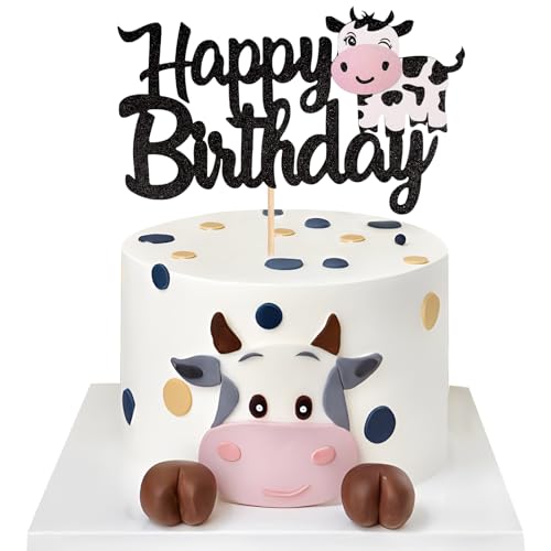 Kuh Cupcake Topper, Cake Topper Kuh, Cake Topper Bauernhof Geburtstag, Kuchen Topper Bauernhof, Geeignet für die Dekoration von Geburtstagskuchen für Jungen und Mädchen Kuh Cupcake Topper, Cake Topper Kuh, Cake Topper Bauernhof Geburtstag, Kuchen Topper Bauernhof, Geeignet für die Dekoration von Geburtstagskuchen für Jungen und Mädchen von Dereine