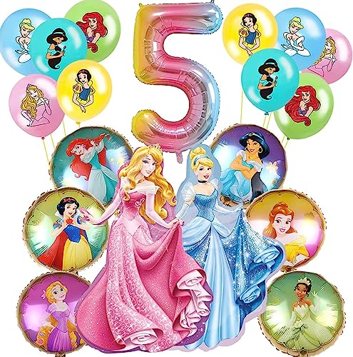 Geburtstag Deko,Geburtstagsdeko 5 Jahre Mädchen, 19Pcs Luftballons Geburtstag, Folienballon Zahlenballon 5,für Party Deko Geburtstag von Dereine