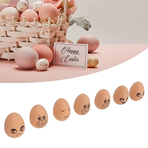 Deror 7-teiliges Ostereier-Spielzeug, künstliche hüpfende Eier, DIY-Gummi-Fake-Eier für handbemaltes Ostern-Ausdrucksmuster-Spielzeug von Deror