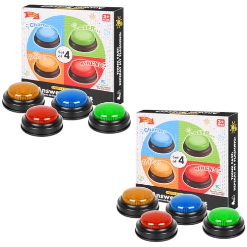 Derwrtup 2 Set Antwort-Buzzer Licht & Sound - Ton Und Licht Tasten Spielzeug - Quizshow-Signalgeräte Ø 9 cm - Für Familie, Schule & Party, LED-Licht, Sirene & Summer, Lernspielzeug Ab 3 Jahren Derwrtup 2 Set Antwort-Buzzer Licht & Sound - Ton Und Licht Tasten Spielzeug - Quizshow-Signalgeräte Ø 9 cm - Für Familie, Schule & Party, LED-Licht, Sirene & Summer, Lernspielzeug Ab 3 Jahren von Derwrtup