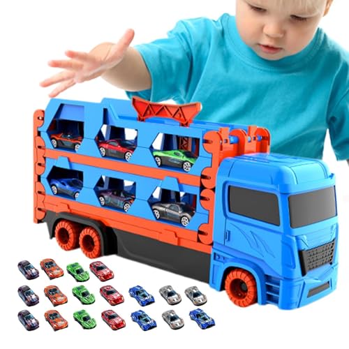 Derwrtup Auto-Rennbahn-Spielzeug, Spielzeug-LKW für Kinder | Kreativer Faltbarer Autotransporter - Auto-LKW-Spielzeug mit 18 kleinen Fahrzeugen für, Mädchen, Kleinkinder und Kinder Derwrtup Auto-Rennbahn-Spielzeug, Spielzeug-LKW für Kinder | Kreativer Faltbarer Autotransporter - Auto-LKW-Spielzeug mit 18 kleinen Fahrzeugen für, Mädchen, Kleinkinder und Kinder von Derwrtup