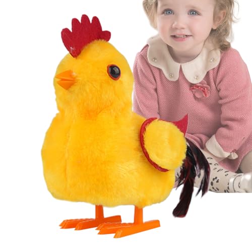 Derwrtup Elektrisches Hühnerspielzeug, elektronisches Plüschtier zum Gehen und Trinieren, Lernpuppe für Kinder, Mädchen und Babys von Derwrtup