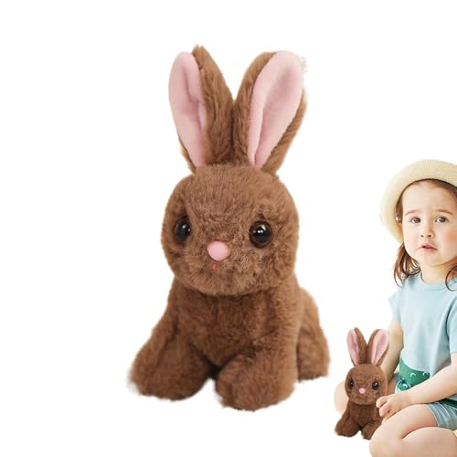 Derwrtup Realistischer Bunny Plüsch, realistischer,Kuschelige gefülltes Spielzeug - Realistisch gefüllte Tierkaninchen -Stoffpuppenplüschspielzeug für Kinder von Derwrtup