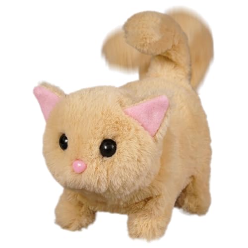 Derwrtup Roboter-Katzen-Plüschtier – Realistisches elektronisches Plüschtier mit Bewegungen, interaktives Spielzeug für Babys und Kinder jeden Alters von Derwrtup