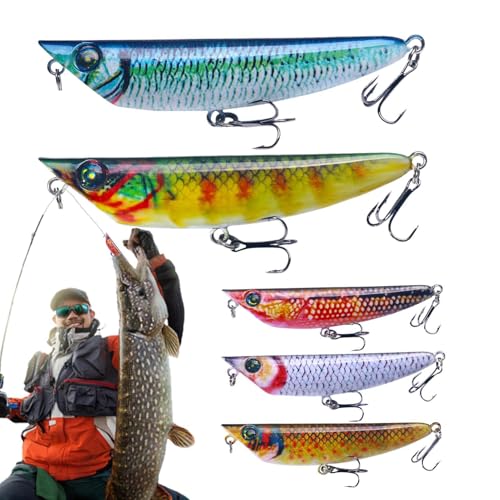 Derwrtup Schwimmköder, Schwimmköder zum Fischen, Hard Fish Swimbait, Langsame sinkende realistische Köder, Accessoires für Anfänger und erfahrene Angler Derwrtup Schwimmköder, Schwimmköder zum Fischen, Hard Fish Swimbait, Langsame sinkende realistische Köder, Accessoires für Anfänger und erfahrene Angler von Derwrtup