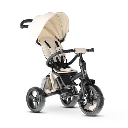 Deryan Explorer Dreirad ab 9 Monate bis 25 kg - Kinderdreirad mit schubstange - Kompakte zusammenklappen - drehbarer Sitz - ausklappbarem Verdeck mit Sonnenschutz - Cream Deryan Explorer Dreirad ab 9 Monate bis 25 kg - Kinderdreirad mit schubstange - Kompakte zusammenklappen - drehbarer Sitz - ausklappbarem Verdeck mit Sonnenschutz - Cream von Deryan