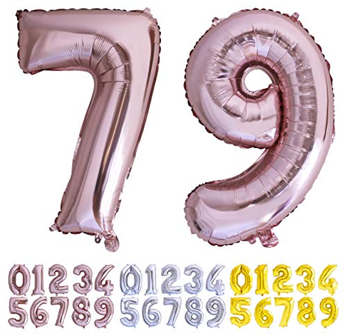 Luftballon Geburtstag Nr. 79 oder 97 XXL Rose Gold - Riesen Folienballon in 70 cm Geburtstagsdeko | Ballon Zahl Deko zum Geburtstag | fliegt mit Helium Luftballon Geburtstag Nr. 79 oder 97 XXL Rose Gold - Riesen Folienballon in 70 cm Geburtstagsdeko | Ballon Zahl Deko zum Geburtstag | fliegt mit Helium von Desconocido
