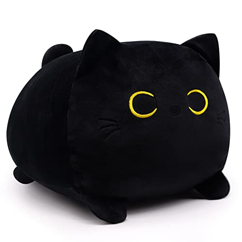 Desdfcer Schwarz Katze Plüschtier, 33CM Schwarz Katze Kuscheltier Gefüllte Tierkissen Spielzeug, Weiche Plüsch Katze Stofftierpuppe Geschenk für Kinder Desdfcer Schwarz Katze Plüschtier, 33CM Schwarz Katze Kuscheltier Gefüllte Tierkissen Spielzeug, Weiche Plüsch Katze Stofftierpuppe Geschenk für Kinder von Desdfcer