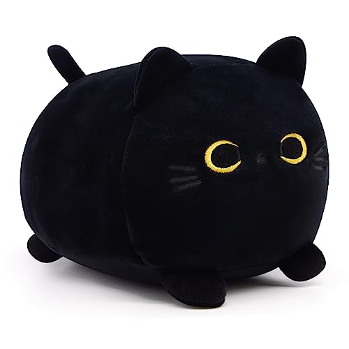 Schwarze Katze Plüsch, Plüschtier, Kissen - Weiche Katzenform Design Lendenwirbelsäule Kissen Gefüllte Puppe für Kinder Geburtstag, Halloween Weihnachten Geschenke Schwarze Katze Plüsch, Plüschtier, Kissen - Weiche Katzenform Design Lendenwirbelsäule Kissen Gefüllte Puppe für Kinder Geburtstag, Halloween Weihnachten Geschenke von Desdfcer