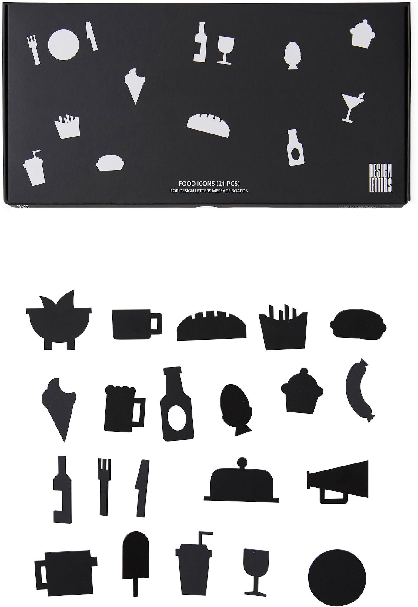 Design Letters Food Icons für Nachrichtentafel 21 St, Weiß Design Letters Food Icons für Nachrichtentafel 21 St, Weiß von Design Letters