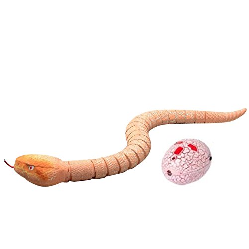RC Snake, 41 cm lang, wiederaufladbar, Fernbedienung RC Snake Toy Realistic for Kids Birthday Party Gift Play (Orange) von DesignerBox