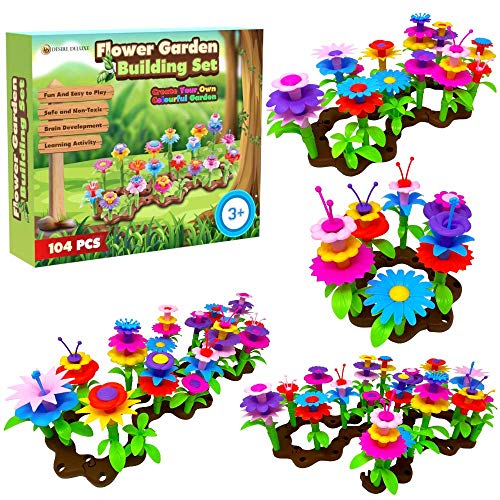 Desire Deluxe Blumengarten Spielzeug für Mädchen, DIY Bouquet Sets Geschenk für 3-6 Jährige Mädchen, Kunst Blumenarrangement Spielzeug für Kinder 104pc[Exklusiv bei Amazon] von Desire Deluxe