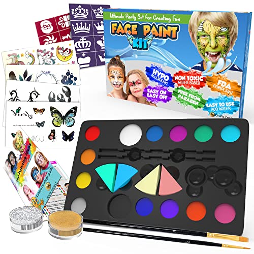 Desire Deluxe Kinderschminke Set Geschenk für Kinder - auf Wasserbasis für Halloween, Fasching, Karneval, Glitter und Tattoo Schablonen - Weihnachten Spielzeug für Jungen und Mädchen 3 - 15 Jahr alt Desire Deluxe Kinderschminke Set Geschenk für Kinder - auf Wasserbasis für Halloween, Fasching, Karneval, Glitter und Tattoo Schablonen - Weihnachten Spielzeug für Jungen und Mädchen 3 - 15 Jahr alt von Desire Deluxe