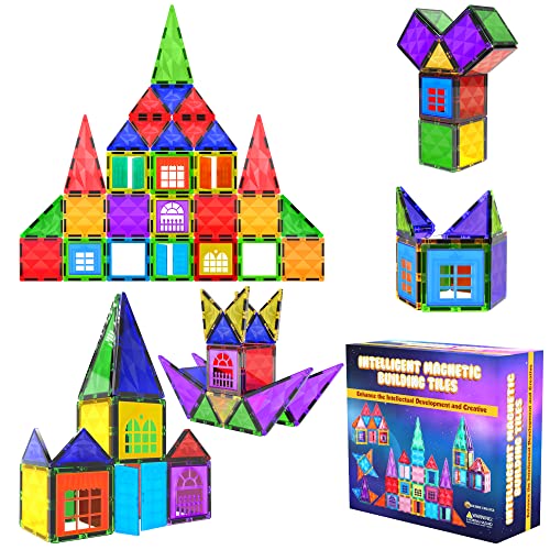 Desire Deluxe Magnetic Building Blocks Tiles STEM Toy Set 42PC – Kids Learning Educational Construction Toys for Boys Girls Present Age 3 4 5 6 7 Year Old - Gift von Desire Deluxe