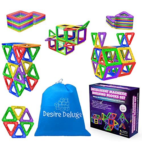 Desire Deluxe Magnetische Bausteine Magnet Montessori Spielzeug für Kinder 30PC Set Teilen ab 3 4 5 6 7 8 Alter Jahren, ideales Lernspielzeug für Mädchen Jungen Koordination und zum Bauen in Geschenk von Desire Deluxe