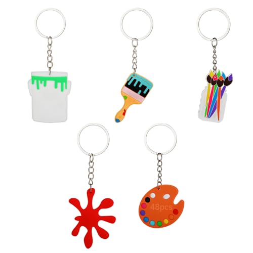 Cartoon-Kunst-Partygeschenke, 48 Stück, Silikon-Schlüsselanhänger, Farbspritzer, für Kleinen, Taschenanhänger, Auto-Dekoration, zufällige Farben Cartoon-Kunst-Partygeschenke, 48 Stück, Silikon-Schlüsselanhänger, Farbspritzer, für Kleinen, Taschenanhänger, Auto-Dekoration, zufällige Farben von Deskium