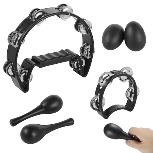 Tamburin-Set mit Maracas und Eierstreuern, Handschlaginstrumente für Erwachsene und Kinder, ideal für Partys und Musikunterricht, 6-teilig Tamburin-Set mit Maracas und Eierstreuern, Handschlaginstrumente für Erwachsene und Kinder, ideal für Partys und Musikunterricht, 6-teilig von Deskium