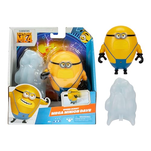 Ich – Einfach unverbesserlich 4: Furios flitzender Mega-Minion Dave – Actionfigur. Ziehe Mega-Dave zurück für einen Geschwindigkeitsrausch. Sammle alle 5. Unterschiedliche Funktionen und Zubehörteile von MINIONS