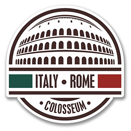 2 x 10 cm/100 mm Italien Rom Kolosseum Vinyl selbstklebender Aufkleber Aufkleber für Laptop, Reisegepäck, Auto, iPad, Spaß #6408 von DestinationVinyl