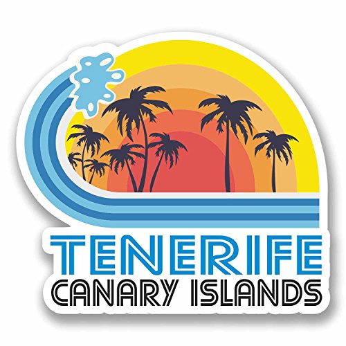 2 x 10 cm Teneriffa Spanien Vinyl-Aufkleber Laptop Reise Gepäck Kanarienvögel #9869 (10 cm breit x 9 cm hoch) von DestinationVinyl