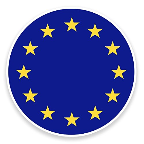2 x 10cm/100mm EU Europa Flagge Karte Vinyl SELBSTKLEBENDE STICKER Aufkleber Laptop reisen Gepäckwagen Cool Zeichen Spaß #9022 von DestinationVinyl