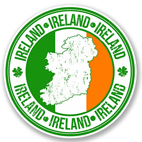 2 x Sticker Karte der irischen Flagge Irland Auto Fahrrad iPad Laptop Auto Kleeblatt # 4930 – 10 cm x 10 cm von DestinationVinyl